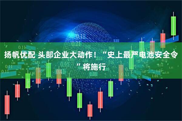 扬帆优配 头部企业大动作！“史上最严电池安全令”将施行